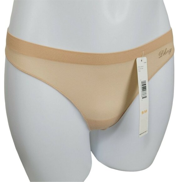 DKNY Thong Panty 576070 Nude Discontinued Second Skin Donna Karan NY VHTF Sm/Med - Picture 1 of 10